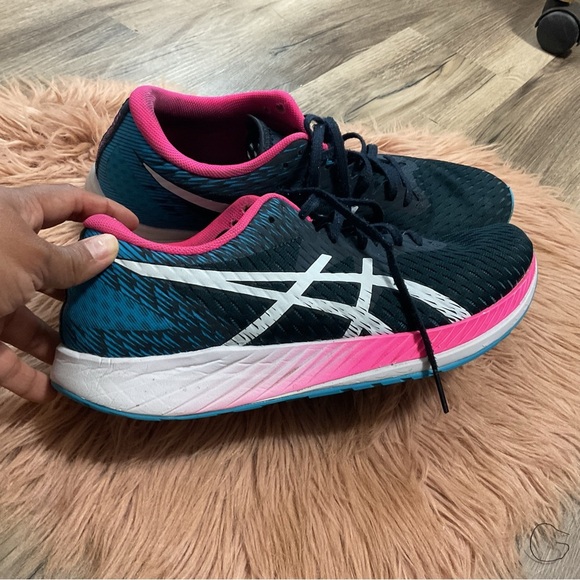 ASICS HYPER SPEED Blue Pink Gel Sneakers Size 11 - Picture 4 of 10